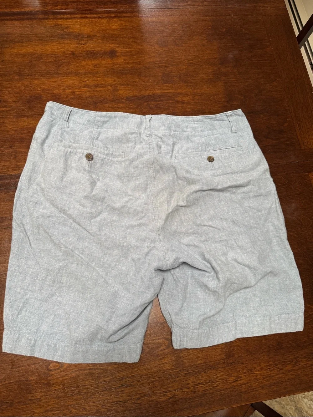 J. Crew Men's Light Blue Flat-Front Linen Blend Shorts